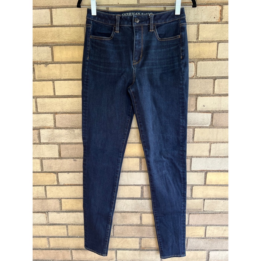 American Eagle Super Hi-Rise Jegging Dark Wash Jeans Size 4 X-Long Super Stretch